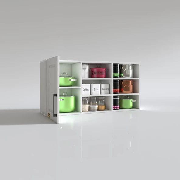 Kenzlife hazır mutfak dolabı pancar60 byz mod1 60*120*32 mebran kapak suntalam gövde - Resim 3