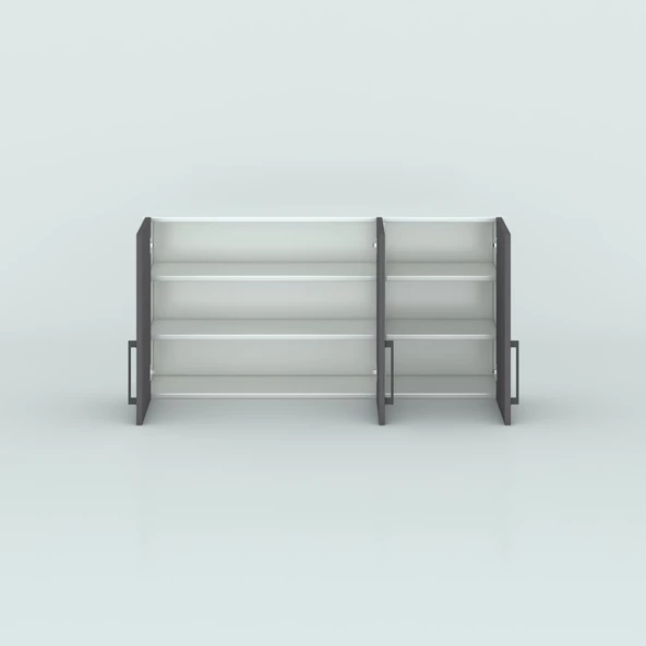 Kenzlife hazır mutfak dolabı limon90 gri mod2 90*120*32 mebran kapak suntalam gövde - Resim 3