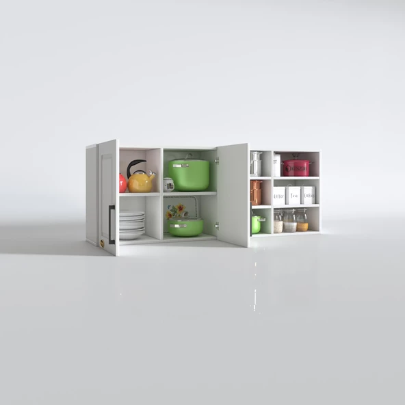 Kenzlife hazır mutfak dolabı zencefil60 byz mod1 60*160*32 mebran kapak suntalam gövde - Resim 3