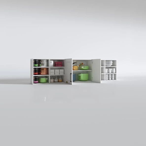 Kenzlife hazır mutfak dolabı mercimek60 byz mod1 60*240*32 mebran kapak suntalam gövde - Resim 3