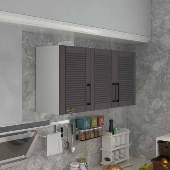 Kenzlife hazır mutfak dolabı mandalina90 gri mod2 90*120*32 mebran kapak suntalam gövde ürün görseli