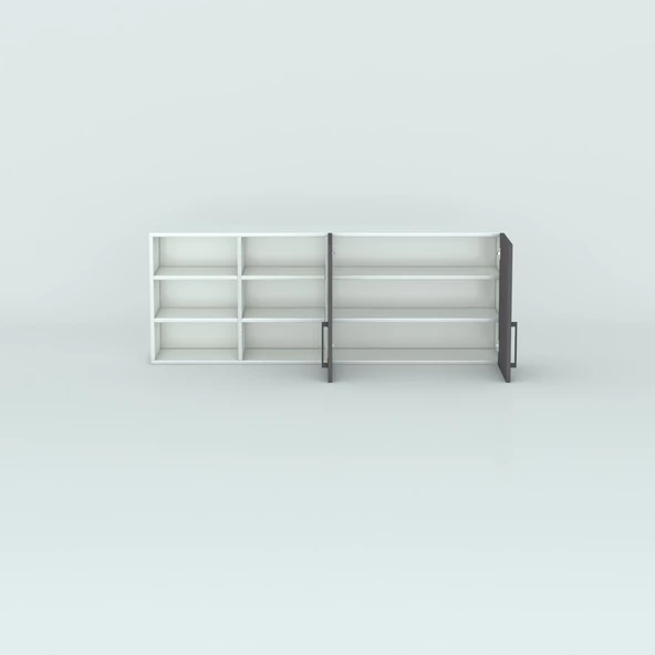 Kenzlife hazır mutfak dolabı patlıcan90 gri mod2 90*160*32 mebran kapak suntalam gövde - Resim 3