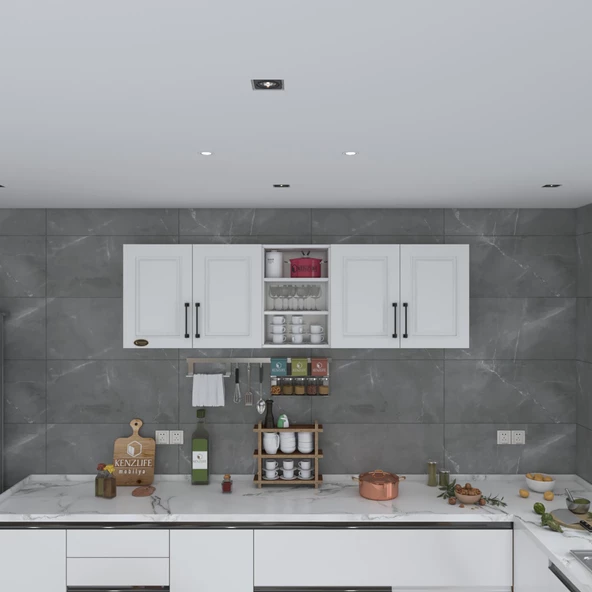 Kenzlife hazır mutfak dolabı fasulye60 byz mod1 60*200*32 mebran kapak suntalam gövde - Resim 2