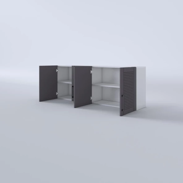 Kenzlife hazır mutfak dolabı havuç60 gri mod2 60*160*32 mebran kapak suntalam gövde - Resim 3