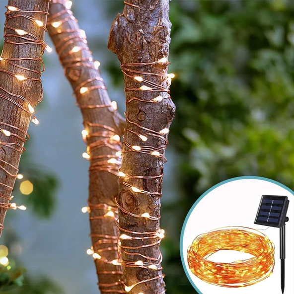 Güneş Enerjili 20 Metre 8 Mod Gün Işığı LED Işık Şeridi - 3
