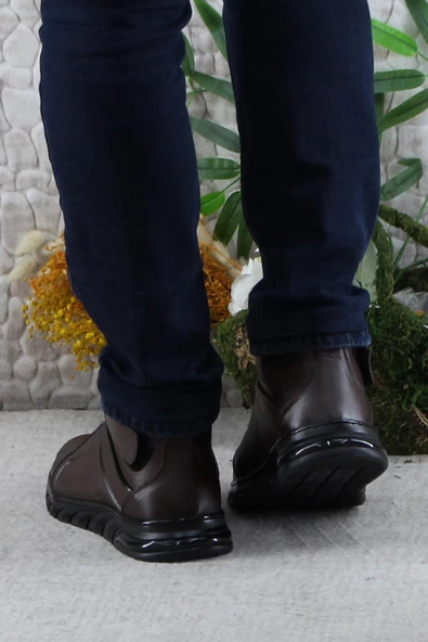 Mehmet Mete 229-1 Kahve Frm Men Çırtlı Kauçuk Taban Hakiki Deri Erkek Bot - Resim 4