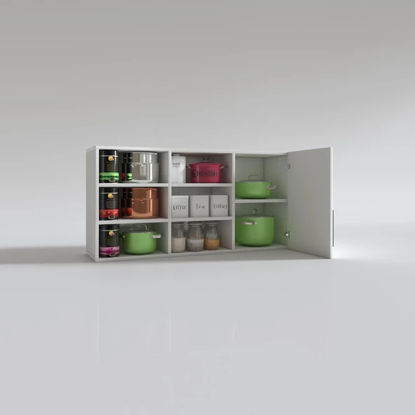 Kenzlife hazır mutfak dolabı nane60 byz mod1 60*120*32 mebran kapak suntalam gövde - Resim 3