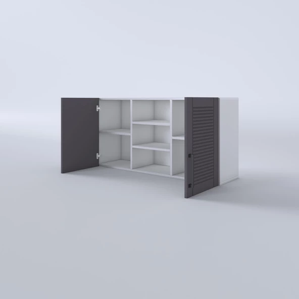 Kenzlife hazır mutfak dolabı pırasa60 gri mod2 60*120*32 mebran kapak suntalam gövde - 4