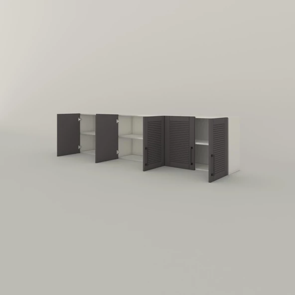 Kenzlife hazır mutfak dolabı elma60 gri mod2 60*240*32 mebran kapak suntalam gövde - Resim 4