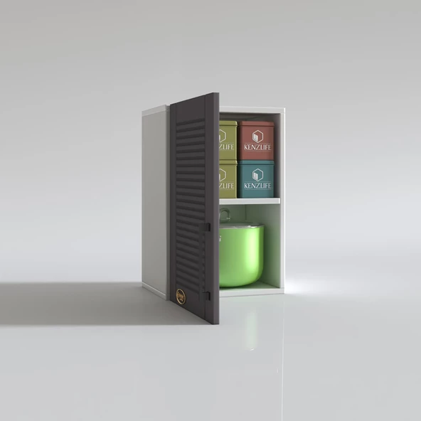 Kenzlife hazır mutfak dolabı bamya60 gri mod2 60*040*32 mebran kapak suntalam gövde - Resim 3