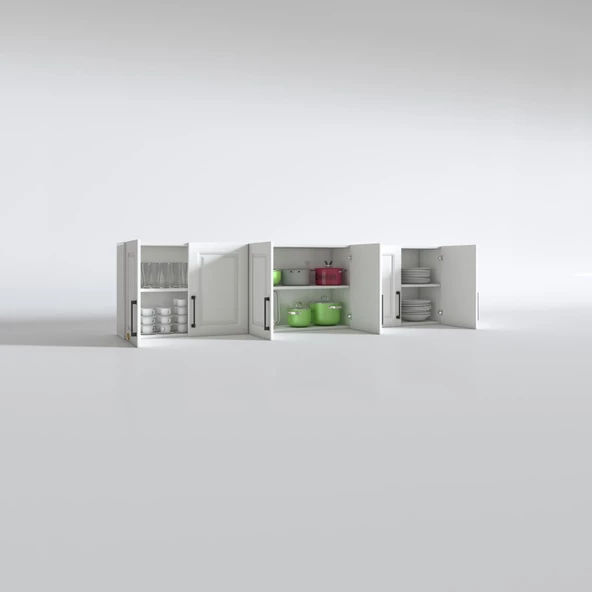 Kenzlife hazır mutfak dolabı elma60 byz mod1 60x240x32 mebran kapak suntalam gövde - 3