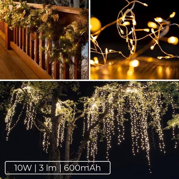 Güneş Enerjili 20 Metre 8 Mod Gün Işığı LED Işık Şeridi - 6