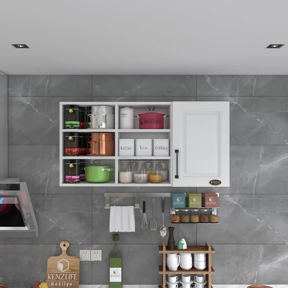 Kenzlife hazır mutfak dolabı nane60 byz mod1 60*120*32 mebran kapak suntalam gövde - Resim 2