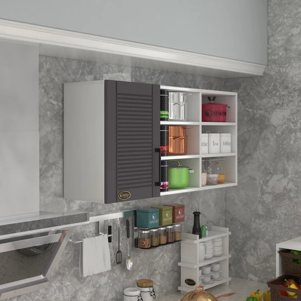 Kenzlife hazır mutfak dolabı pancar90 gri mod2 90*120*32 mebran kapak suntalam gövde