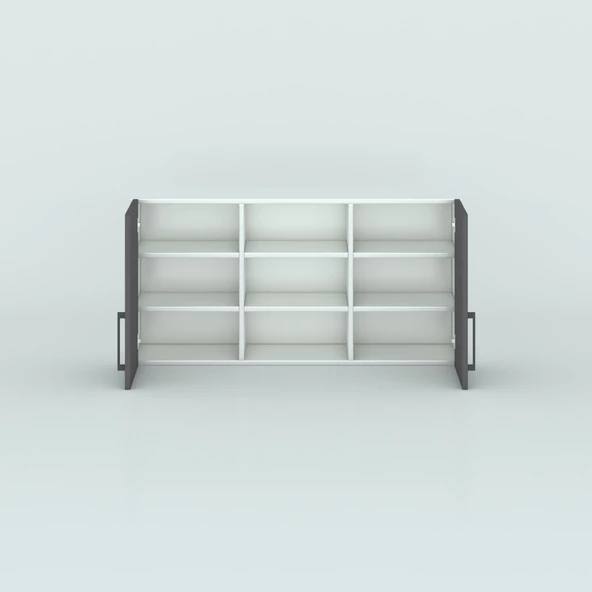 Kenzlife hazır mutfak dolabı pırasa90 gri mod2 90*120*32 mebran kapak suntalam gövde - Resim 3