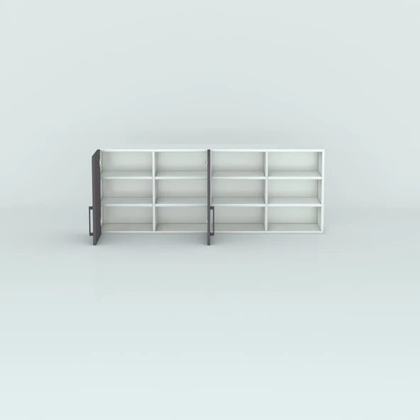 Kenzlife hazır mutfak dolabı zencefil90 gri mod2 90*160*32 mebran kapak suntalam gövde - Resim 3