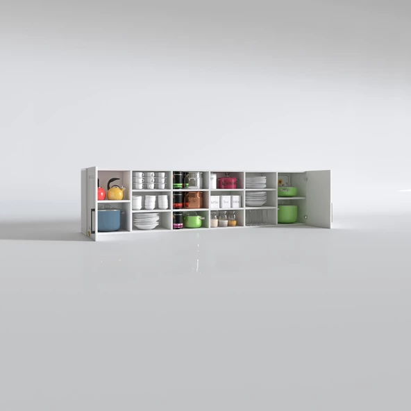 Kenzlife hazır mutfak dolabı kavun60 byz mod1 60*240*32 mebran kapak suntalam gövde - Resim 3