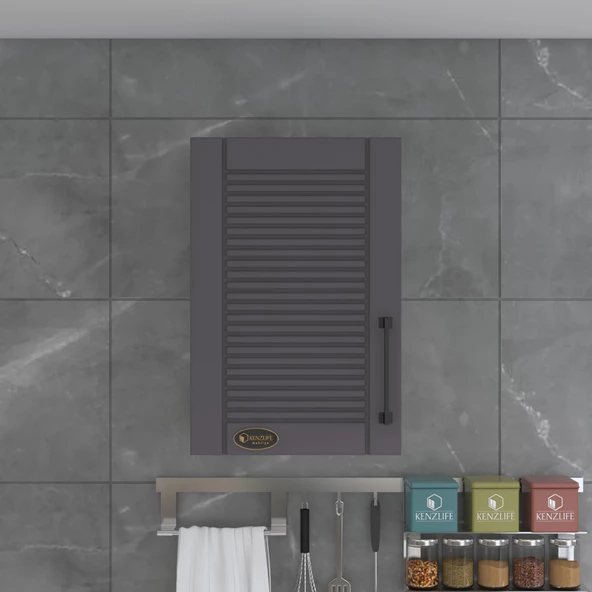 Kenzlife hazır mutfak dolabı bamya60 gri mod2 60*040*32 mebran kapak suntalam gövde - Resim 2