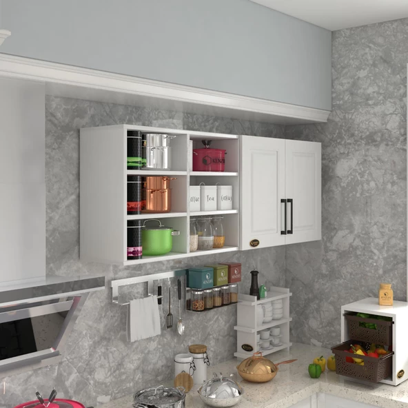 Kenzlife hazır mutfak dolabı patlıcan90 byz mod1 90*160*32 mebran kapak suntalam gövde