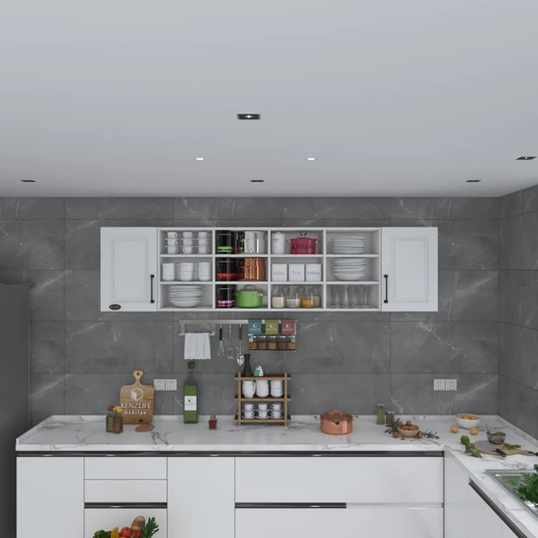 Kenzlife hazır mutfak dolabı kavun60 byz mod1 60*240*32 mebran kapak suntalam gövde - Resim 2