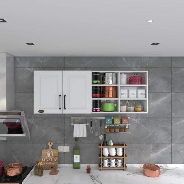 Kenzlife hazır mutfak dolabı zencefil60 byz mod1 60*160*32 mebran kapak suntalam gövde - Resim 2