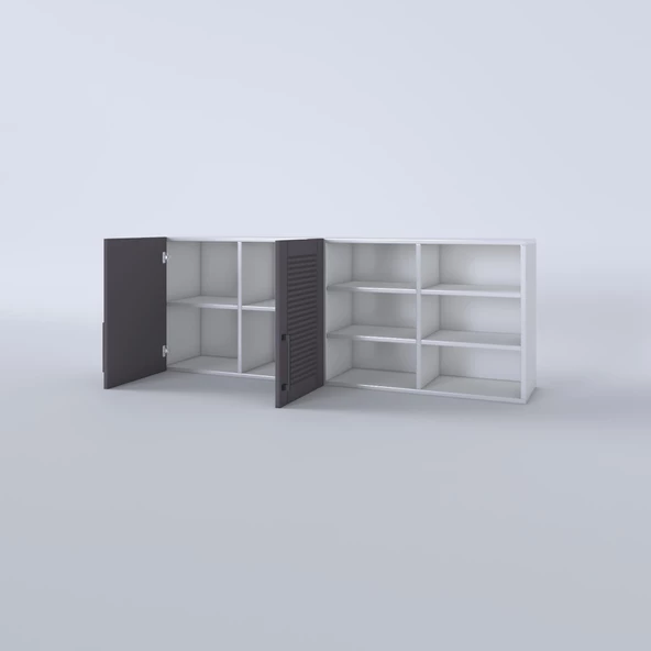 Kenzlife hazır mutfak dolabı zencefil60 gri mod2 60*160*32 mebran kapak suntalam gövde - Resim 4