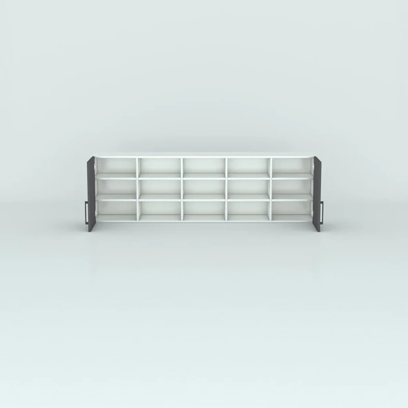 Kenzlife hazır mutfak dolabı nohut90 gri mod2 90*200*32 mebran kapak suntalam gövde - Resim 3