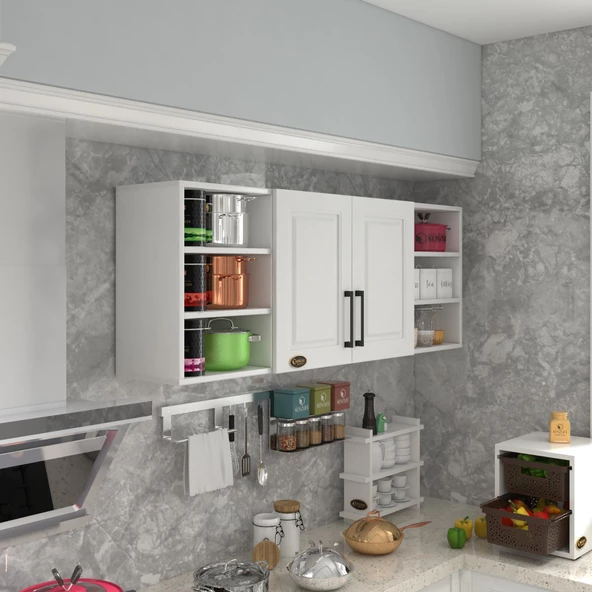 Kenzlife hazır mutfak dolabı domates60 byz mod1 60*160*32 mebran kapak suntalam gövde ürün görseli 1