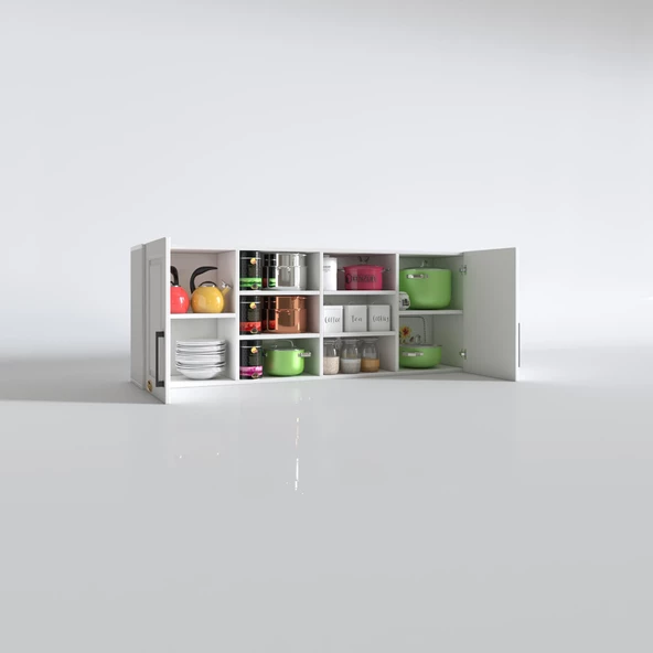 Kenzlife hazır mutfak dolabı biber60 byz mod1 60*160*32 mebran kapak suntalam gövde - Resim 3