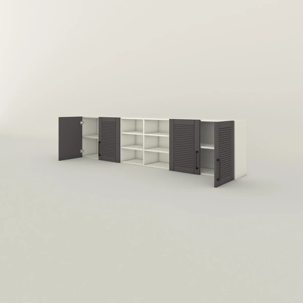 Kenzlife hazır mutfak dolabı bulgur60 gri mod2 60*240*32 mebran kapak suntalam gövde - Resim 4