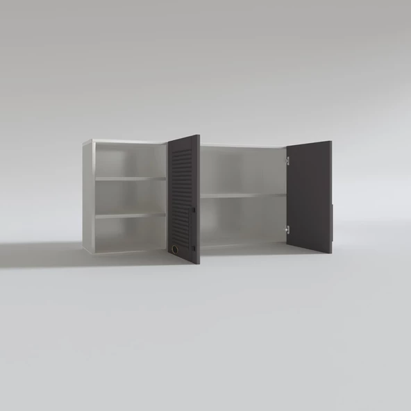 Kenzlife hazır mutfak dolabı kestane60 gri mod2 60*120*32 mebran kapak suntalam gövde - Resim 4