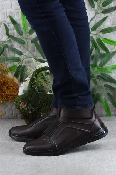 Mehmet Mete 229-1 Kahve Frm Men Çırtlı Kauçuk Taban Hakiki Deri Erkek Bot - Resim 3