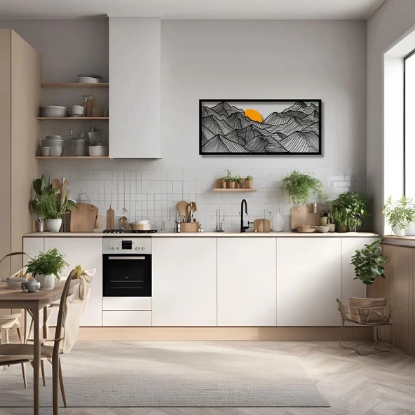 Sanatsal Metal Tablo Güneşli Dağ (Sunny Mountain) Metal Duvar Tablosu Doğal - Resim 5