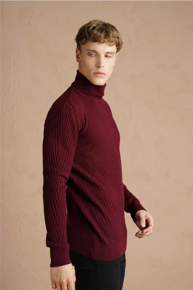 Erkek Yürütme Örgü Balıkçı Yaka Triko Kazak - 2