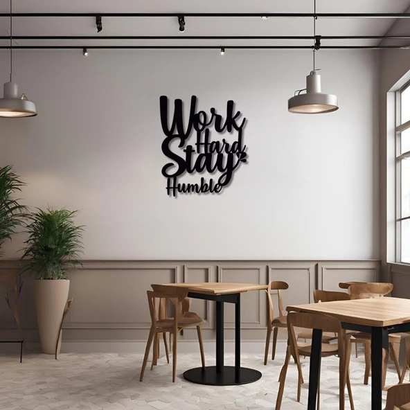 Dekoratif Metal Sanatı Workd Hard Metal Duvar Tablosu İmza - Resim 2