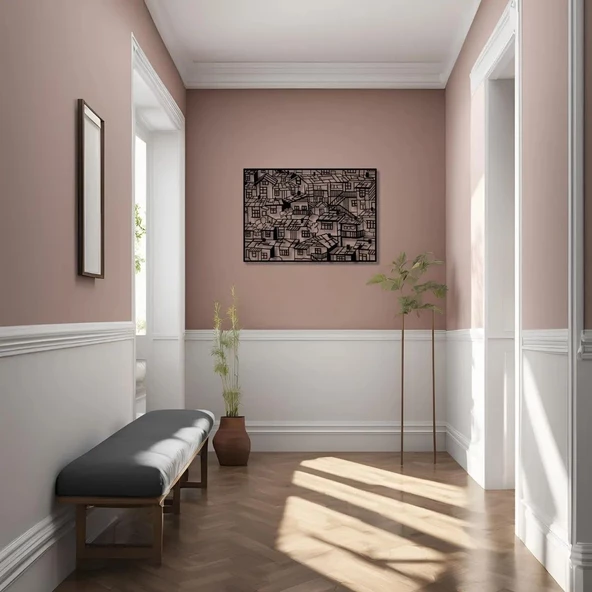 Şık Metal Tablo Mahalle (Neighbourhood) Metal Duvar Tablosu Soyut - Resim 2