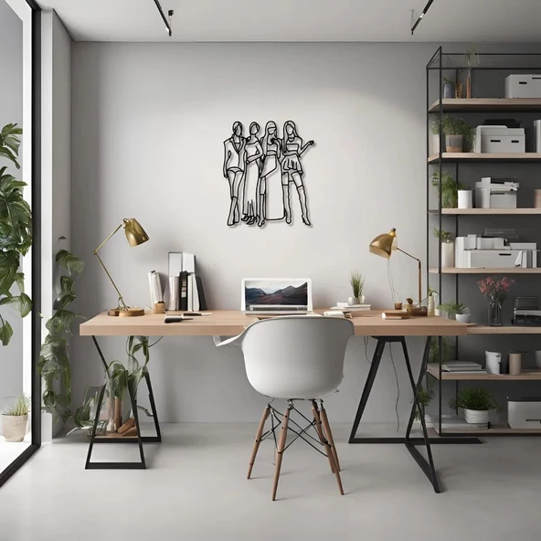 Metal Duvar Dekorasyonu Black Pink Metal Duvar Tablosu Sanat - 2
