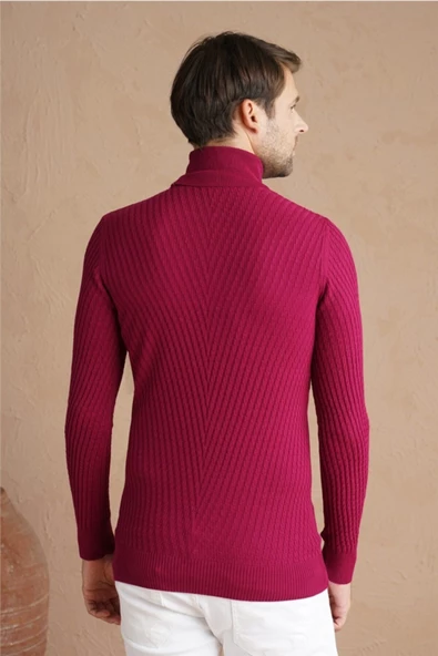 Erkek Yürütme Örgü Balıkçı Yaka Triko Kazak - 7