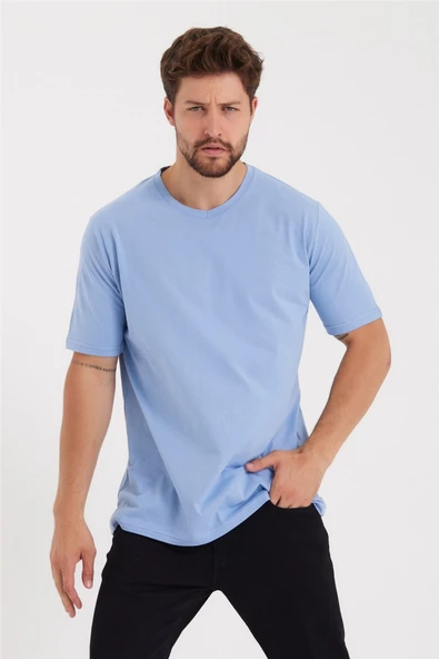 Erkek V Yaka Slim Fit T-Shirt - 10