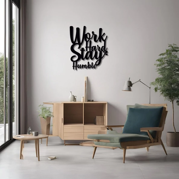 Dekoratif Metal Sanatı Workd Hard Metal Duvar Tablosu İmza - Resim 5