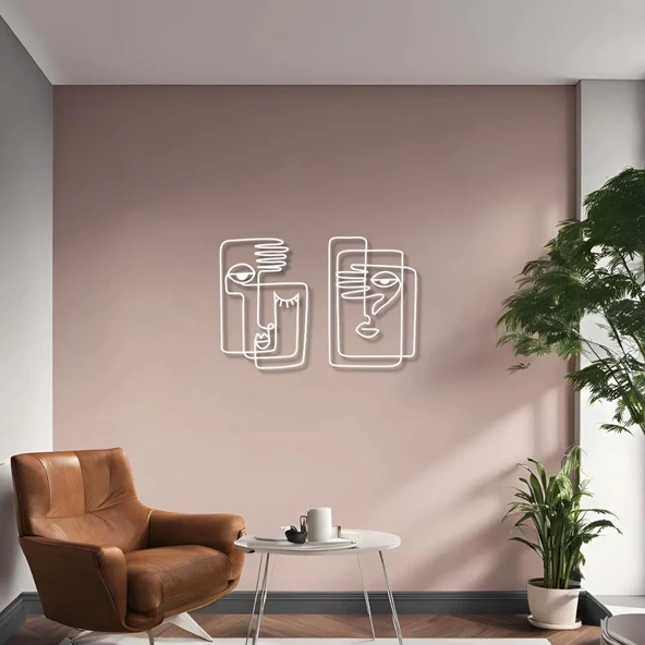 Dekoratif Metal Sanatı Çizgisel Picasso (Picasso Linear) Metal Duvar Tablosu Sanat - 2