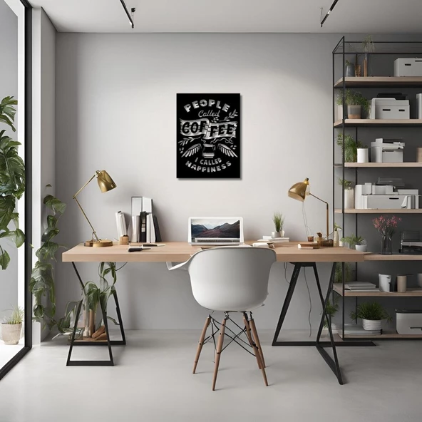 Özel Tasarım Metal Tablolar People Called Coffee I Called Happiness Metal Duvar Tablosu İmza