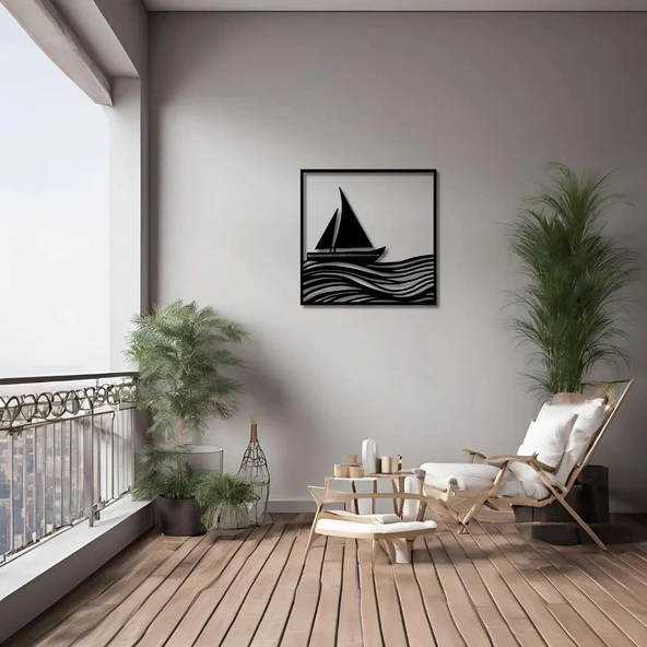 Dekoratif Metal Sanatı Yelken (Sail) Metal Duvar Tablosu Doğal - Resim 4