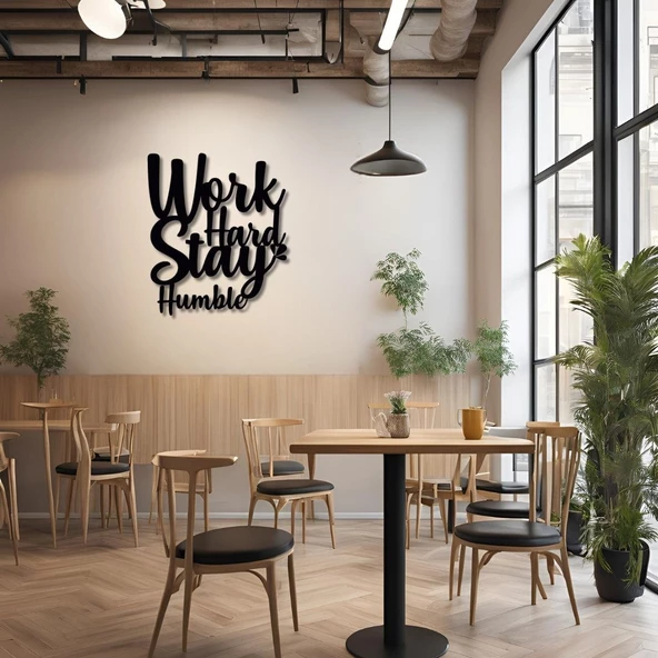 Dekoratif Metal Sanatı Workd Hard Metal Duvar Tablosu İmza - Resim 3