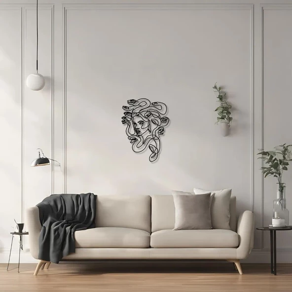 Lazer Kesim Metal Duvar Dekoru Medusa Metal Duvar Tablosu Sanat - 4