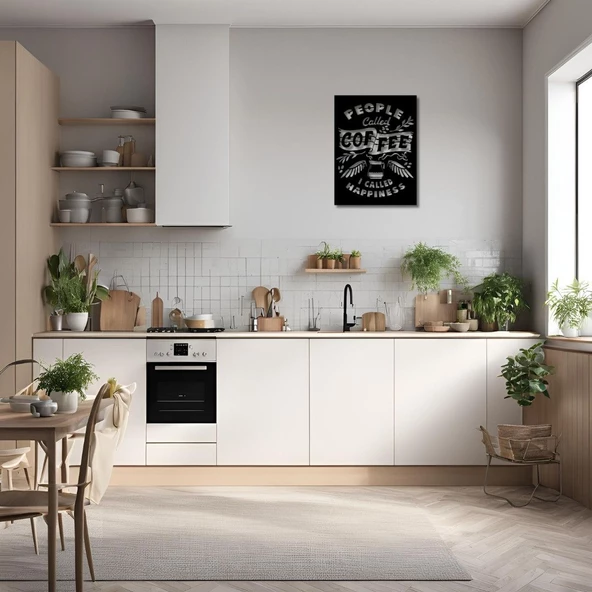 Özel Tasarım Metal Tablolar People Called Coffee I Called Happiness Metal Duvar Tablosu İmza - Resim 2