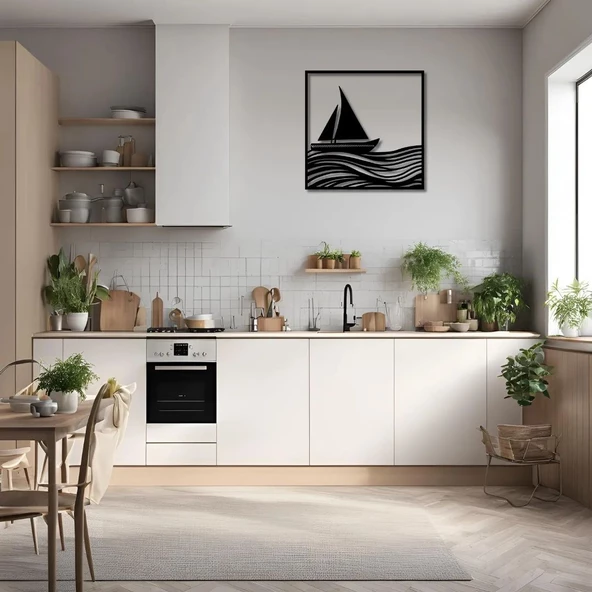 Dekoratif Metal Sanatı Yelken (Sail) Metal Duvar Tablosu Doğal - Resim 3