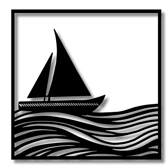 Dekoratif Metal Sanatı Yelken (Sail) Metal Duvar Tablosu Doğal - Resim 6