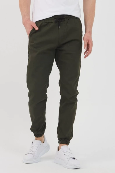 Erkek Füme Yan Cepli Bel Paça Lastikli Jogger Pantolon - 4