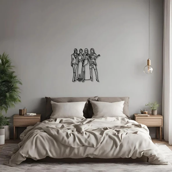Metal Duvar Dekorasyonu Black Pink Metal Duvar Tablosu Sanat - 4